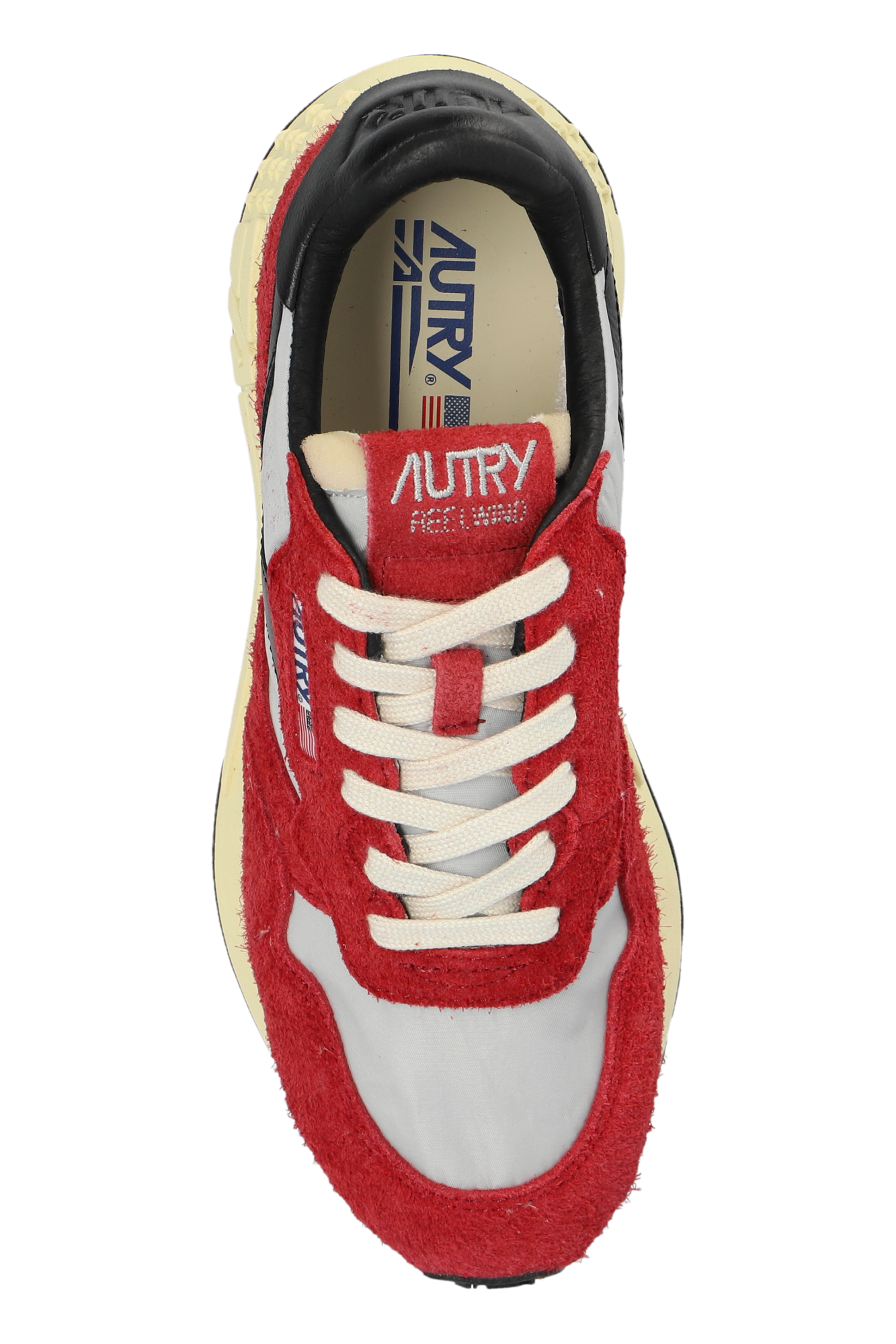 スニーカー AUTRY Women Sneakers WWLW HN07 Red Women's Sneaker Autry Reelwind Low in Red Suede and Gray